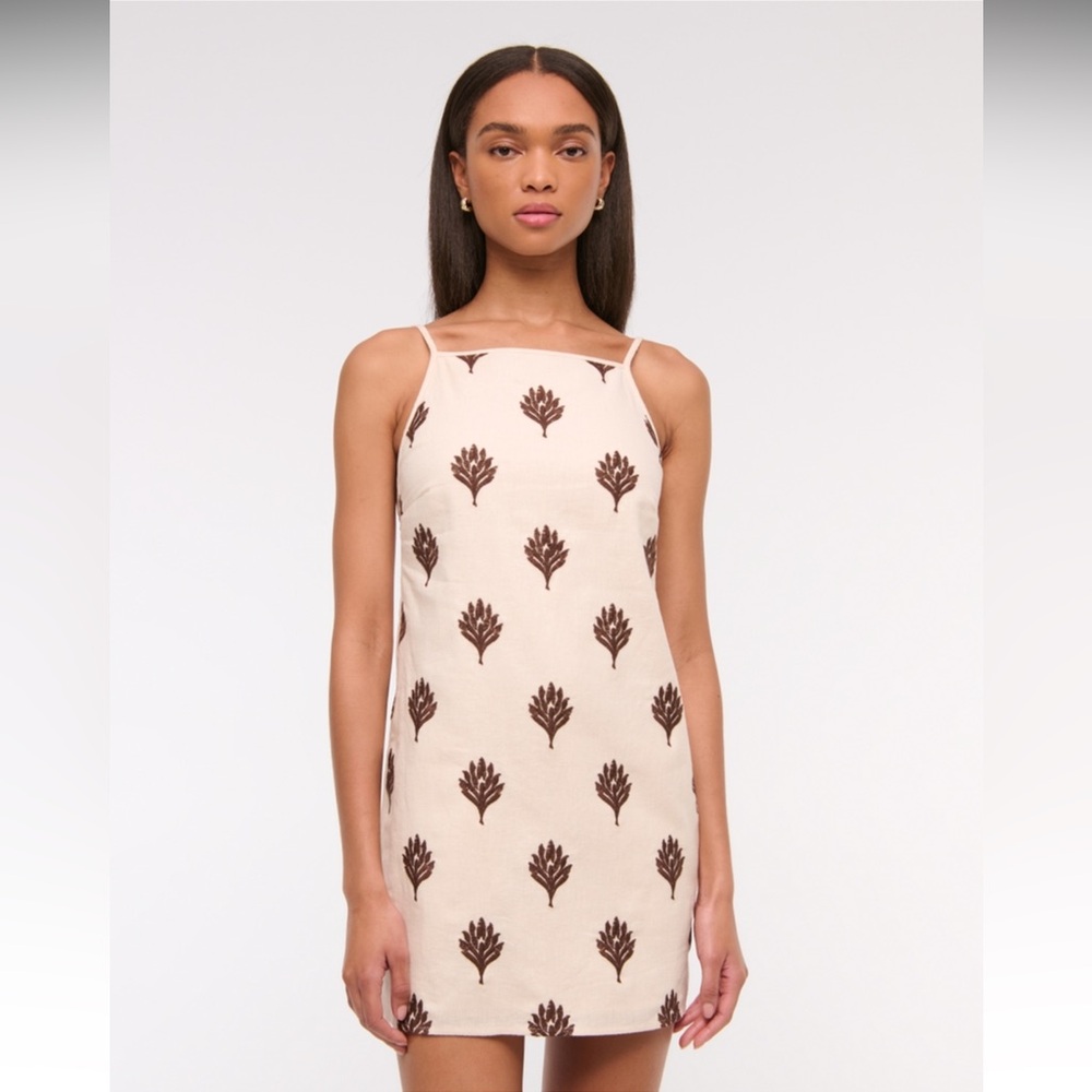 Shift Linen-Blend Mini Dress